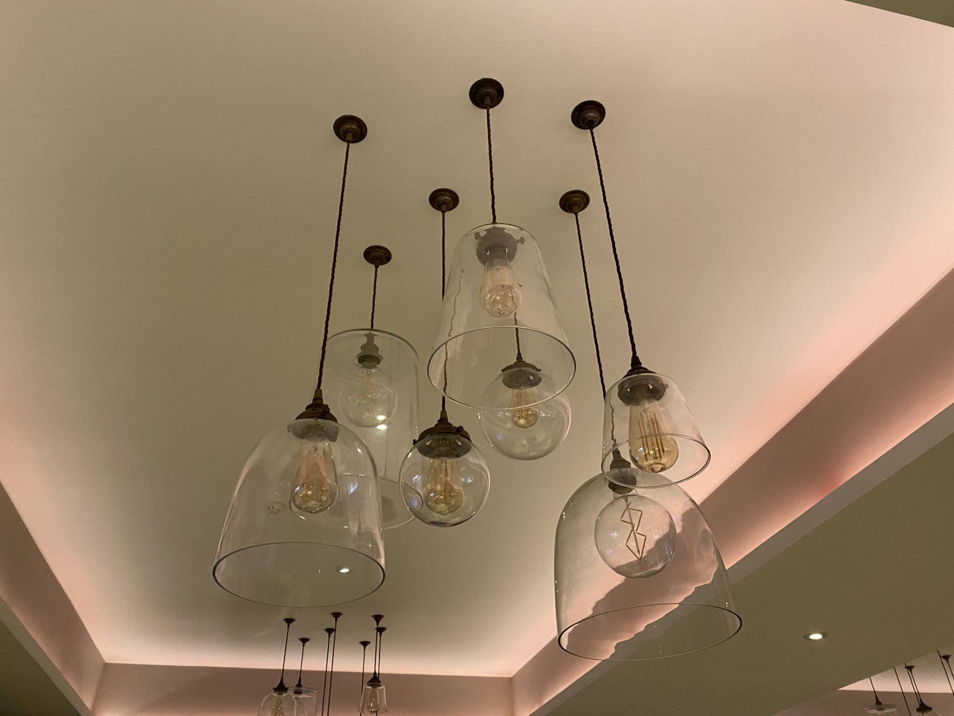 7x designer glass pendant lights - Image 3 of 3