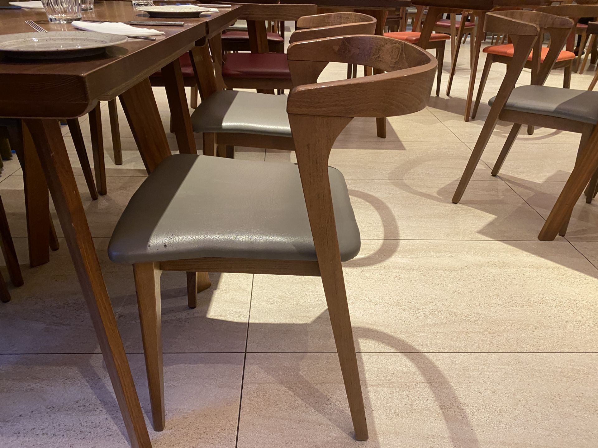 2 Place commercial-grade mid-century style restaurant furniture. - Image 2 of 2