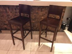 2 Wooden heavy duty bar stools
