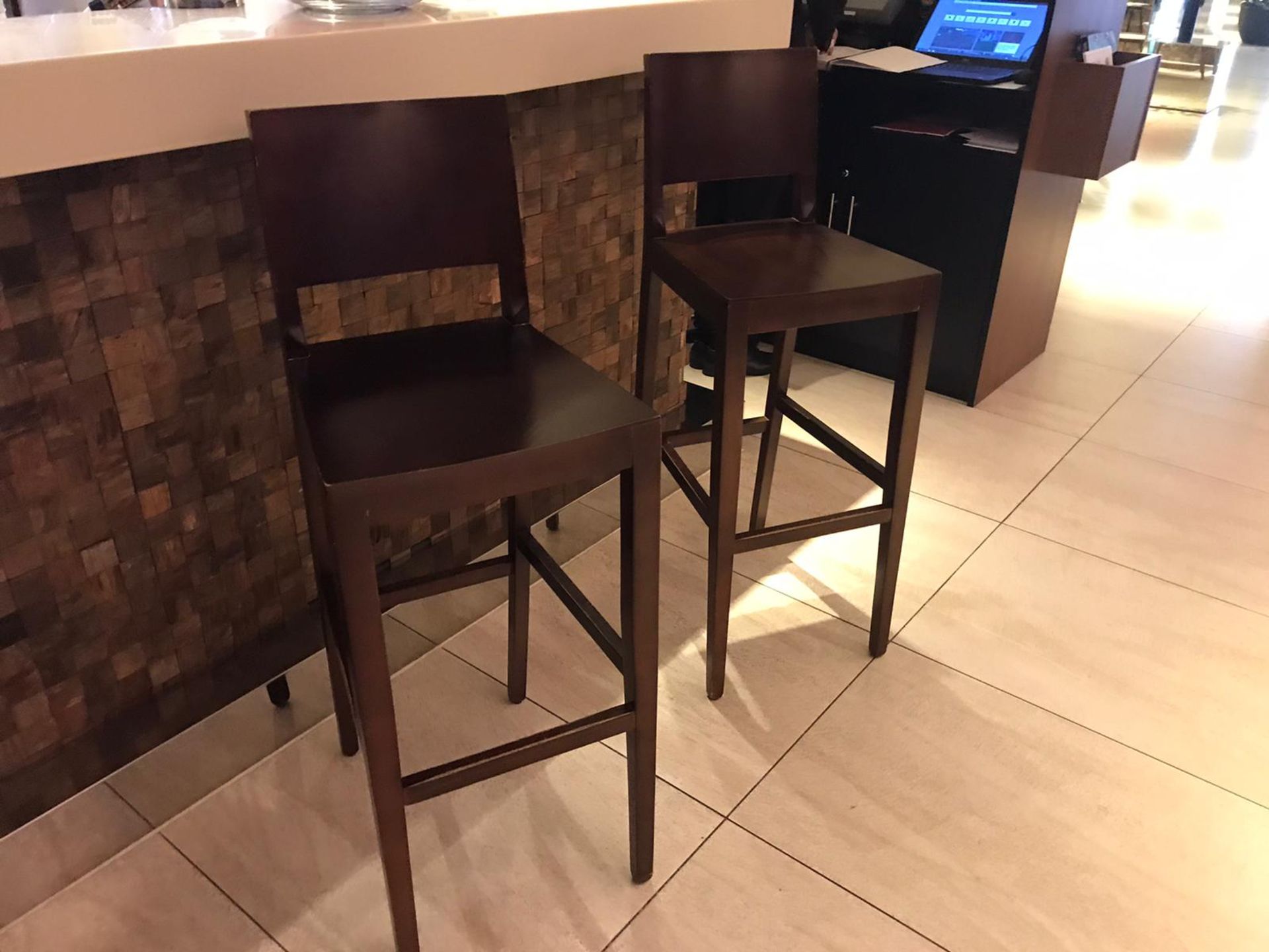 2 Wooden heavy duty bar stools - Image 2 of 2