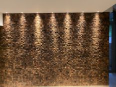 Wood feature effect tiled wall