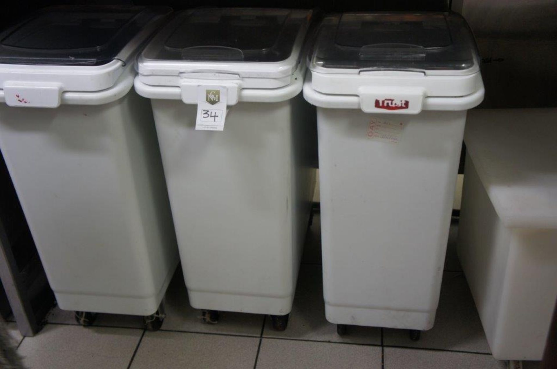 3 x plastic food bins