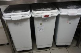 3 x Trust plastic flour bins