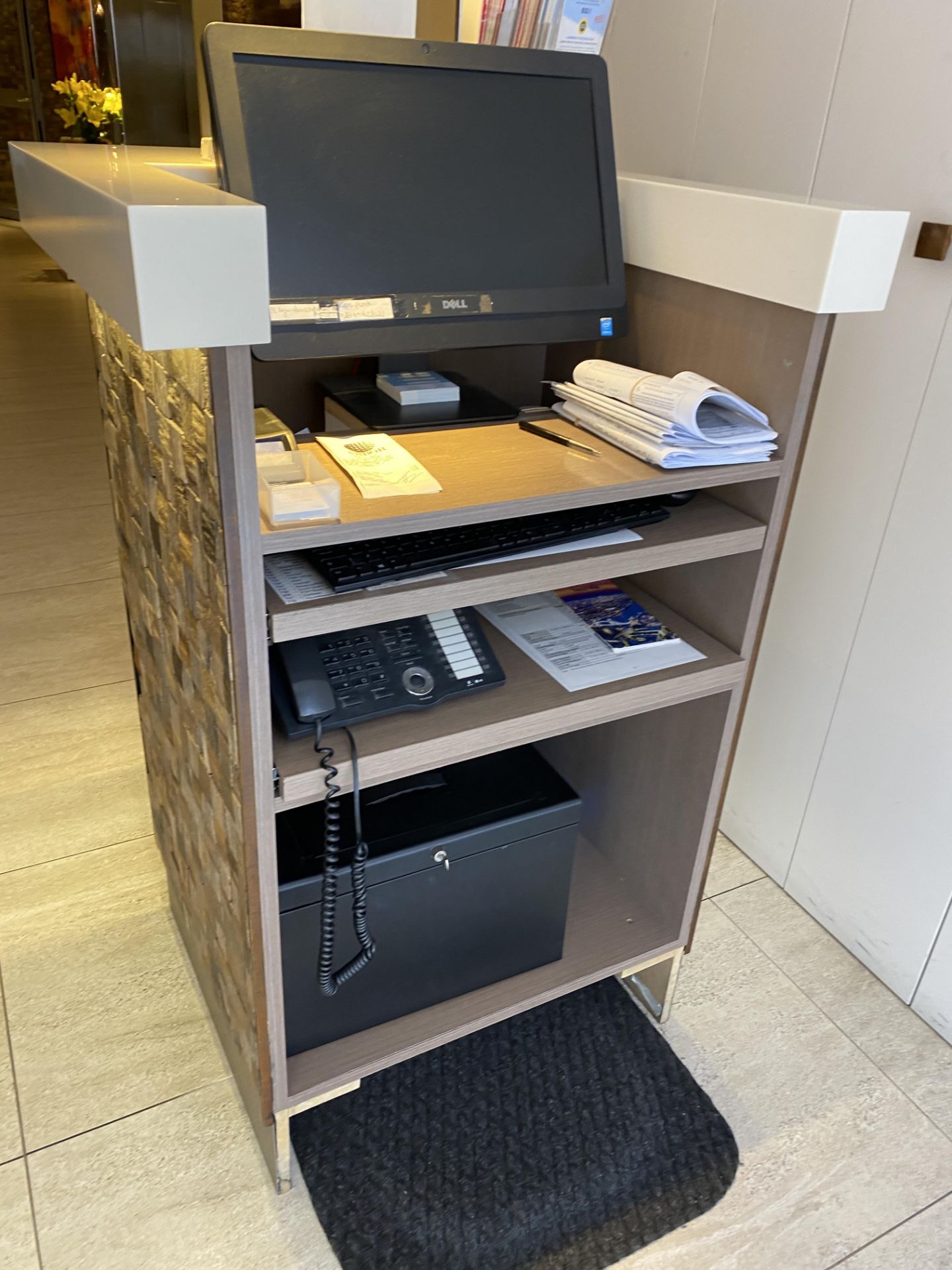 Reception Desk / Front Desks with Wood Effect Tiles & Lighting - Image 2 of 2