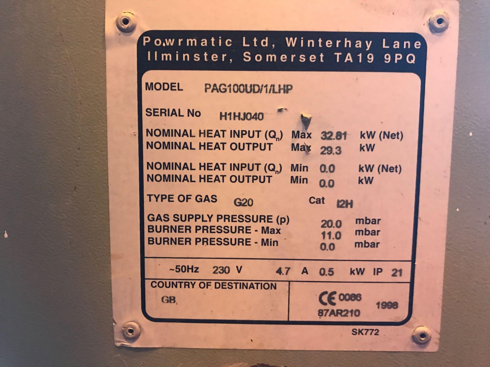 Powrmatic Gas Fed Hot air blower to include Ducting - Image 2 of 4