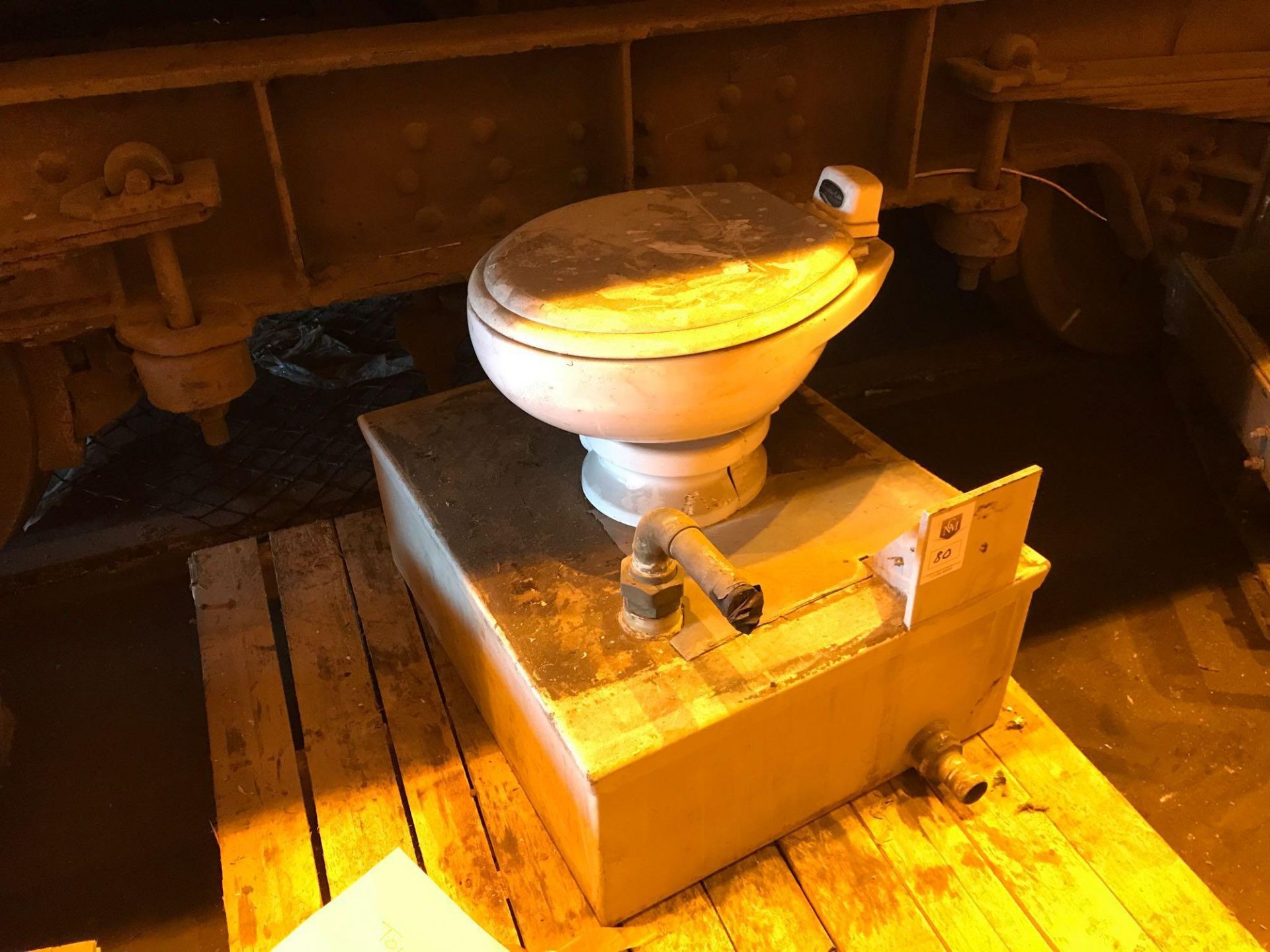 Toilet assembly for a mark 2 coach