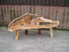 SOLID DRIFTWOOD UNIQUE HEAVY POLISHED BENCH