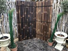 1 X PANEL SPLIT BAMBOO FENCE/SCREEN FINISHED IN BROWN STAIN - 180CM X 90CM WIDE
