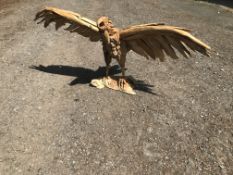 HIGH QUALITY 1M WIDE TEAK EAGLE IN FLIGHT