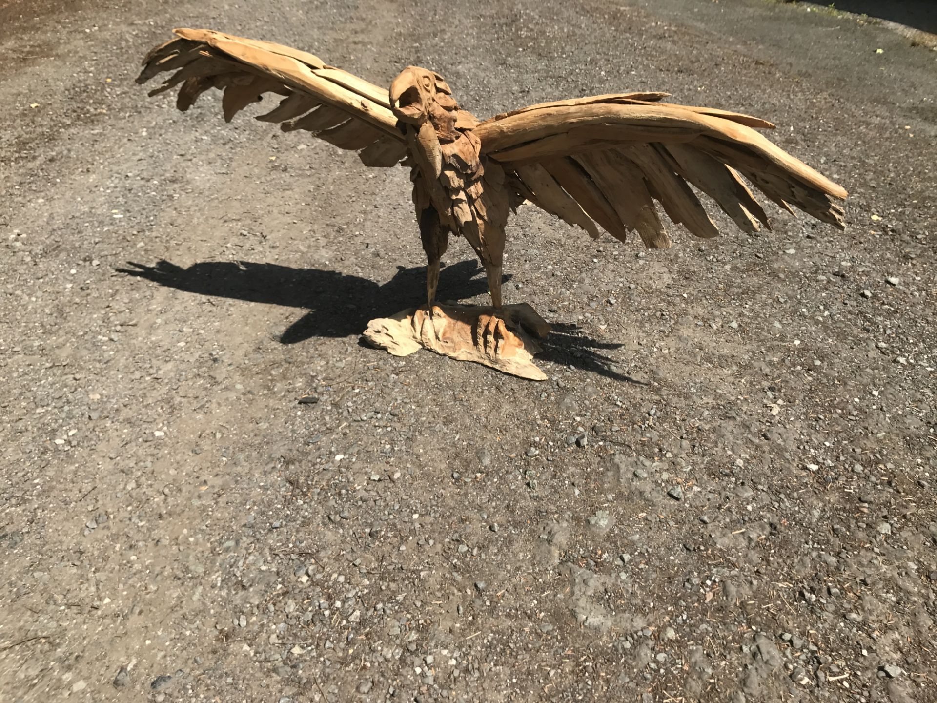 HIGH QUALITY 1M WIDE TEAK EAGLE IN FLIGHT