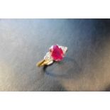 0.80Ct Ruby And Diamond Dress Ring.