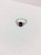 Platinum Ruby Diamond Trilogy Ring,