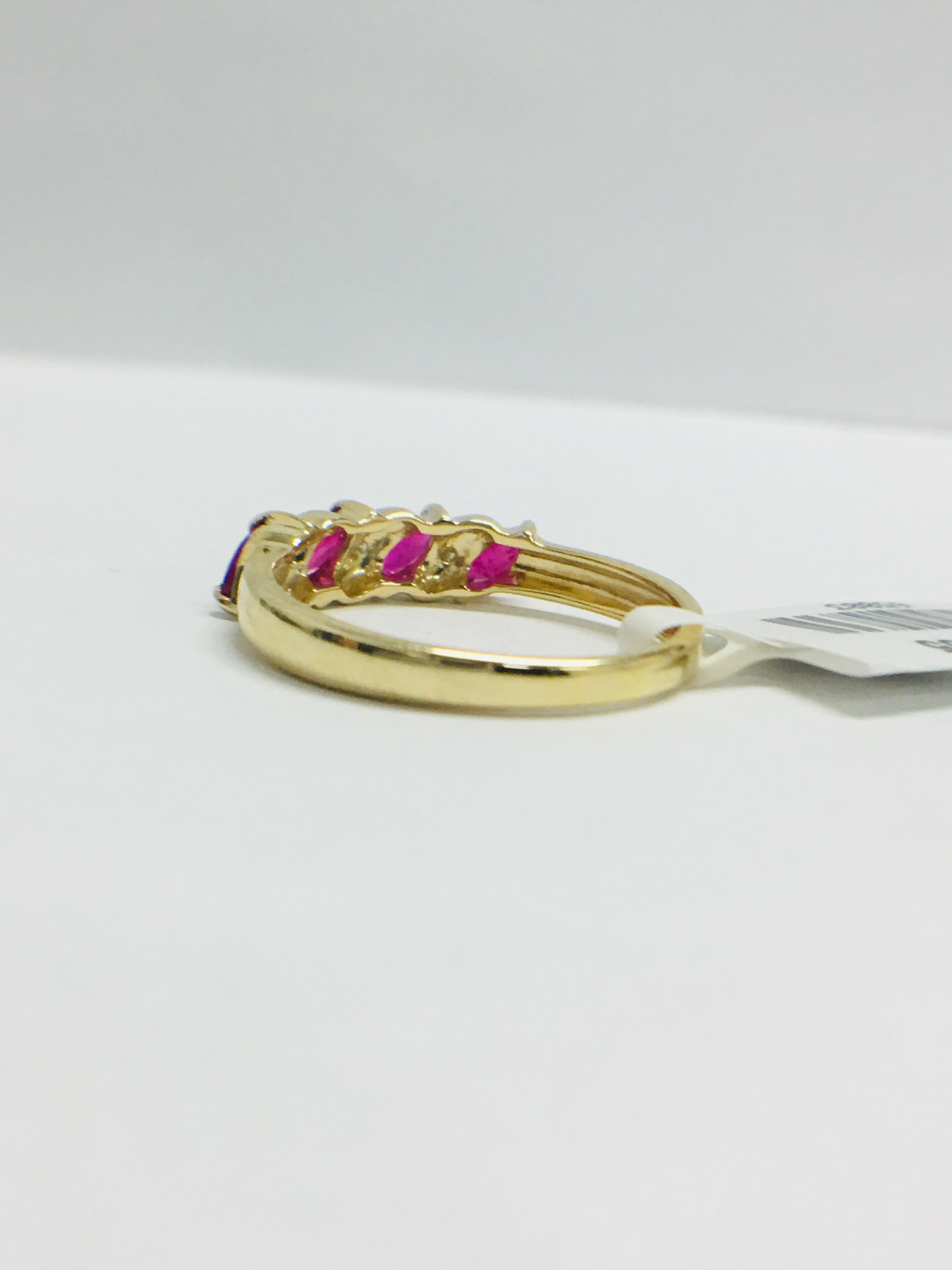 9ct yellow gold Ruby and diamond ring - Image 5 of 10