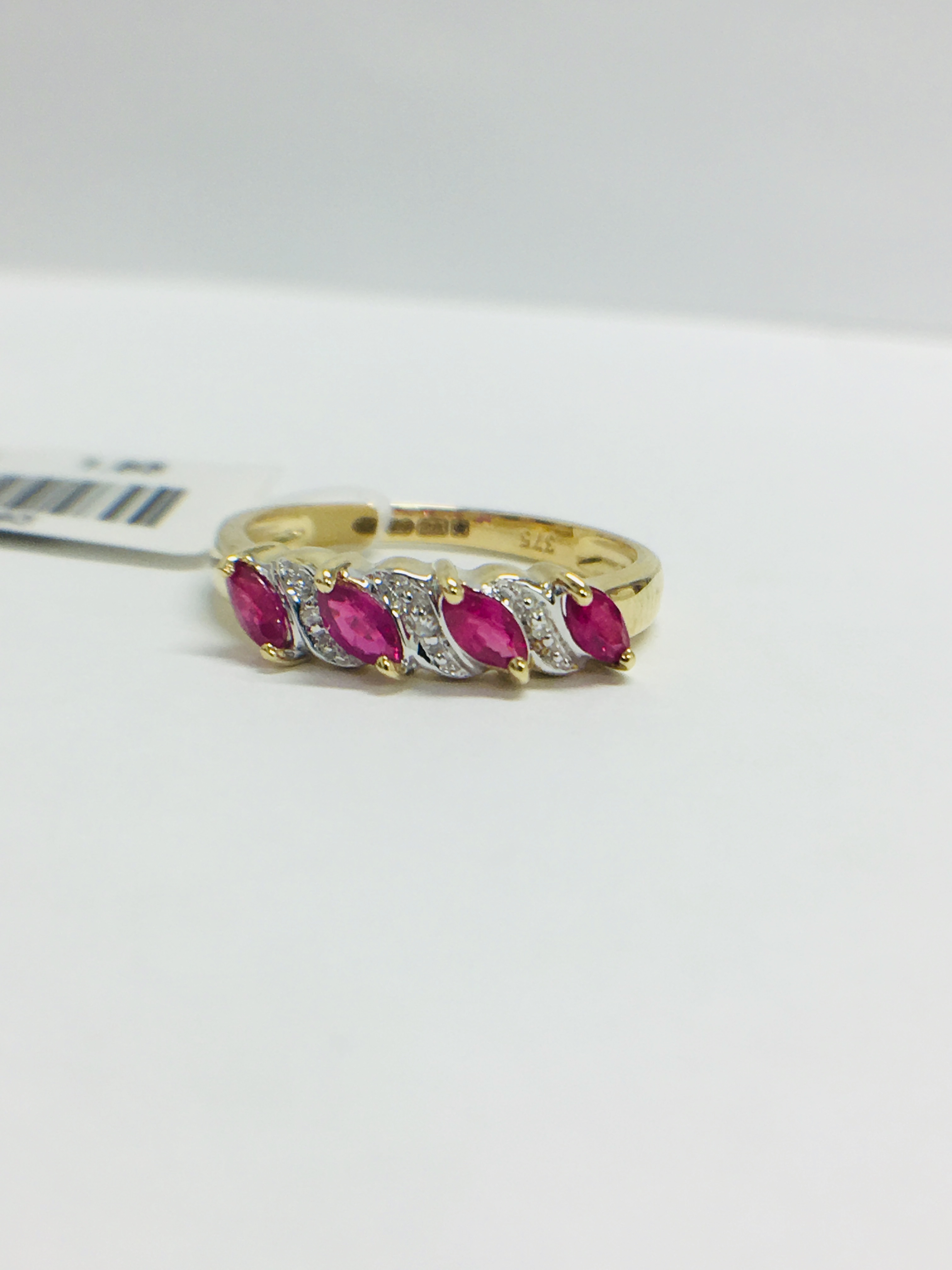 9ct yellow gold Ruby and diamond ring - Image 9 of 10