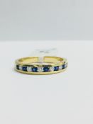 9Ct Yellow Gold Sapphire And Diamond Channel Set Eternity Ring,