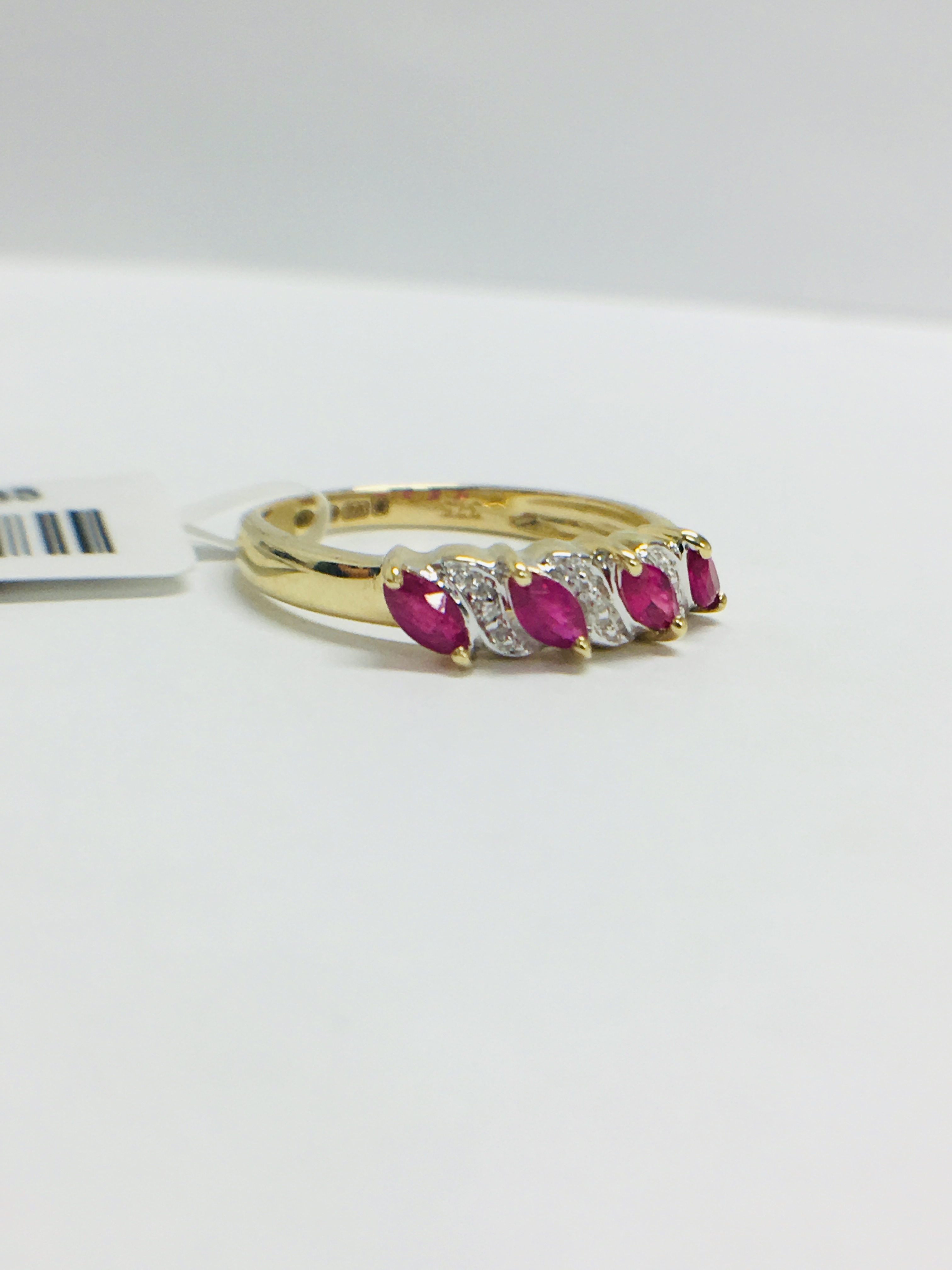 9ct yellow gold Ruby and diamond ring - Image 8 of 10