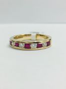 9Ct Ruby Diamond Channel Set Eternity Ring,