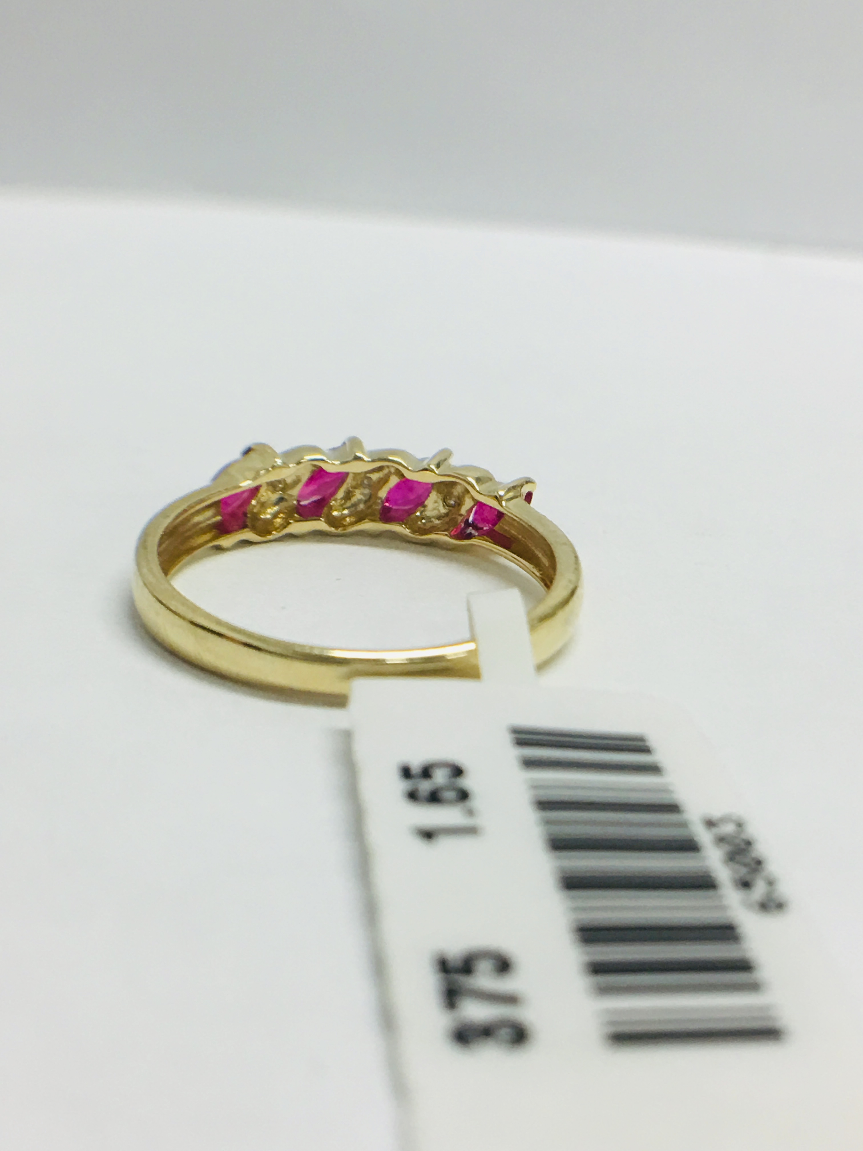 9ct yellow gold Ruby and diamond ring - Image 6 of 10