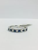 9Ct White Gold Sapphire Diamond Channel Set Eternity Ring,