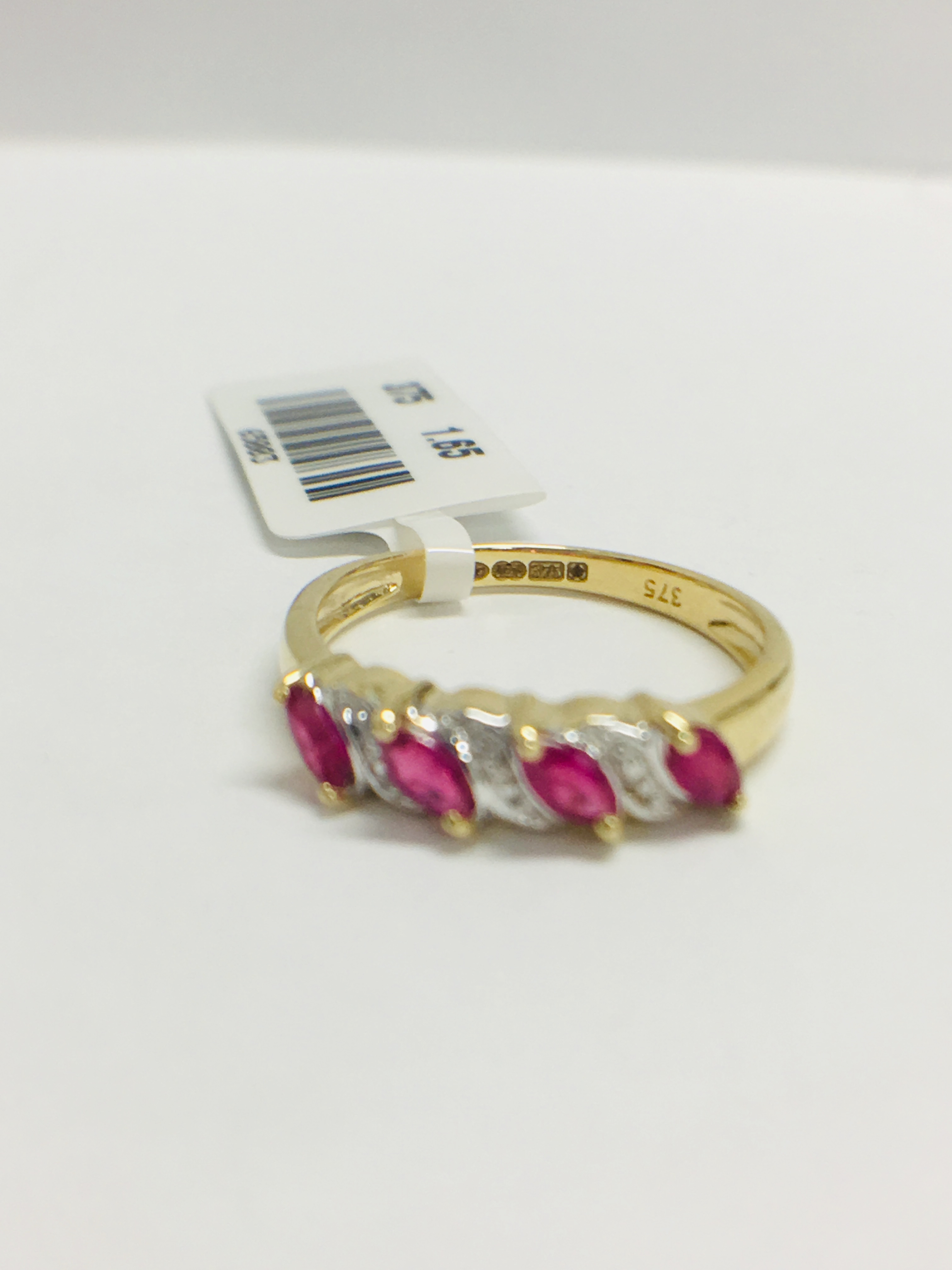 9ct yellow gold Ruby and diamond ring - Image 2 of 10