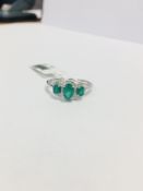 9Ct White Gold Ruby Diamond Halo Style Ring,