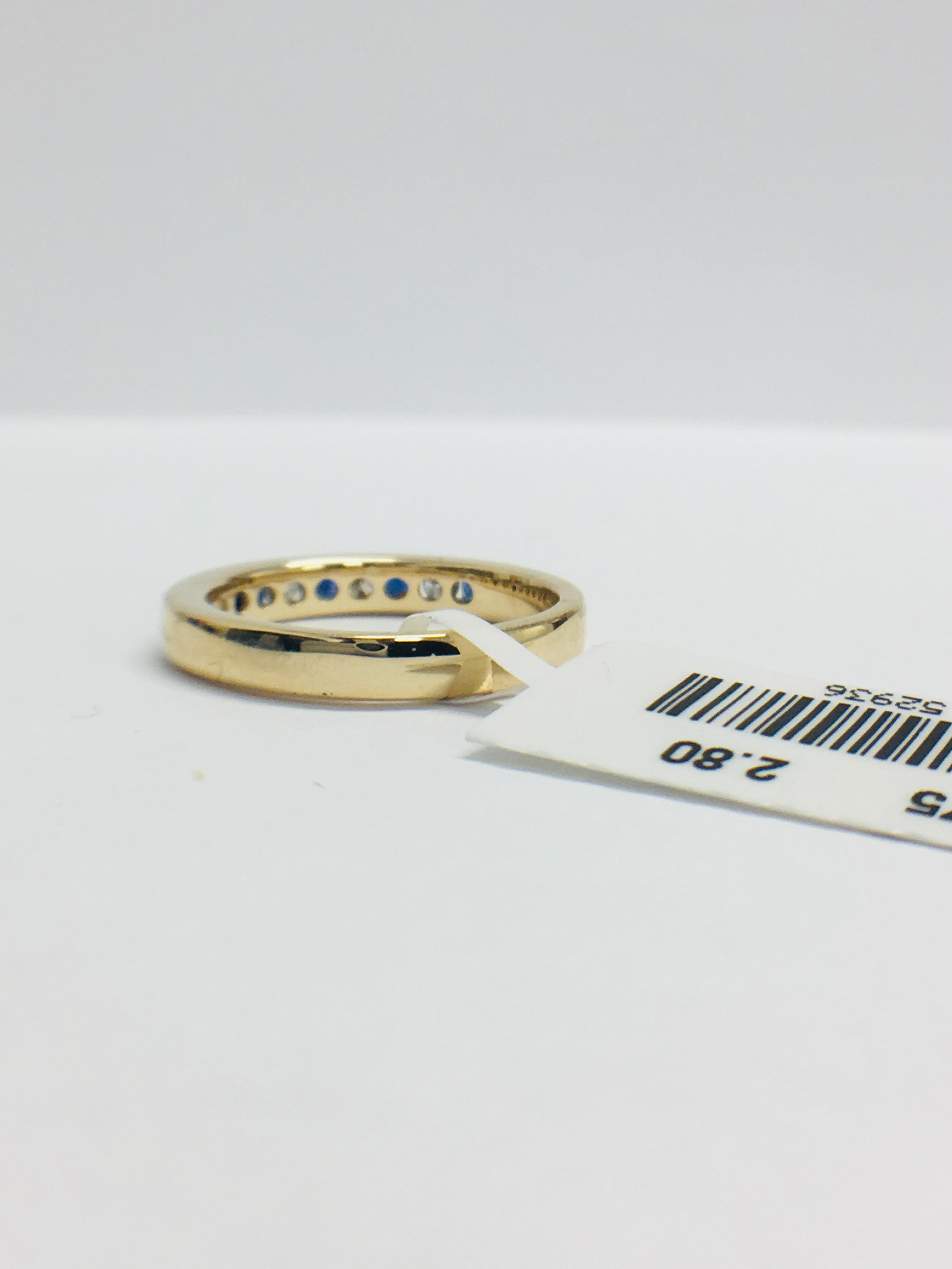 9Ct Yellow Gold Sapphire Diamond Channel Set Eternity Ring, - Image 4 of 9