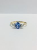 18ct Tanzanite and diamond Navette Cluster ring