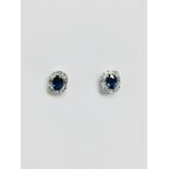 18Ct White Gold Emerald Diamond Earrings,