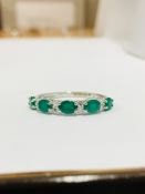 9Ct White Gold Emerald Diamond Eternity Style Ring,