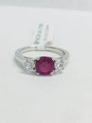 Platinum Ruby Diamond Trilogy Ring,