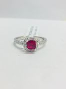 Platinum Ruby Diamond Dress Ring,