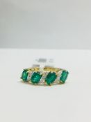 9Ct Emerald Diamond Dress Ring,