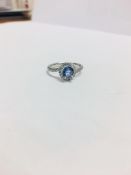 Platinum Ceylon Sapphire Diamond Twist Style Ring,