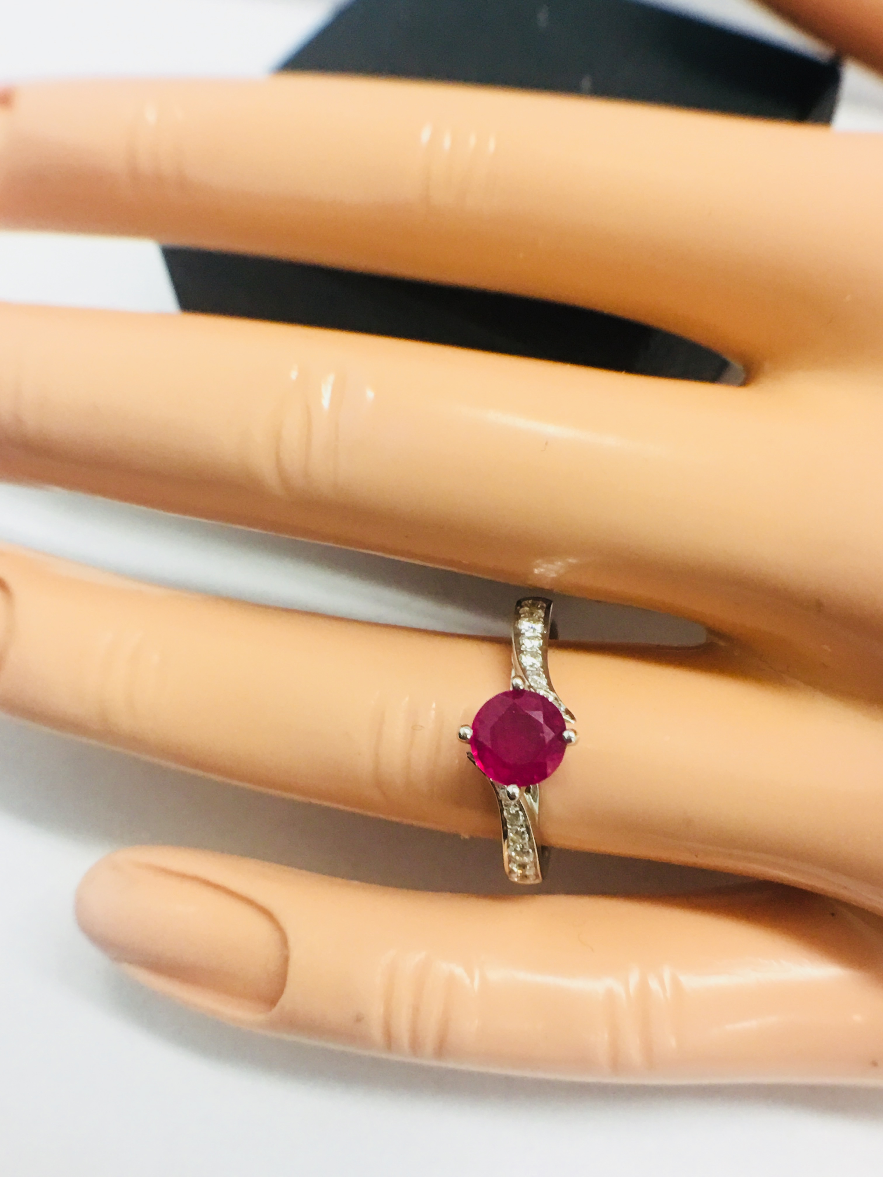 Platinum Ruby Diamond Solitaire Style Ring, - Image 11 of 11