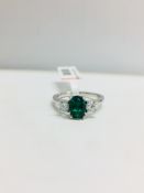 Platinum Emerald & Diamond Trilogy Ring,