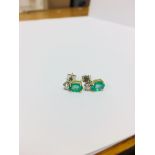 Emerald And Diamond Earrings 18Ct Gold,