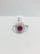 Platinum Ruby Diamond Dress Ring,