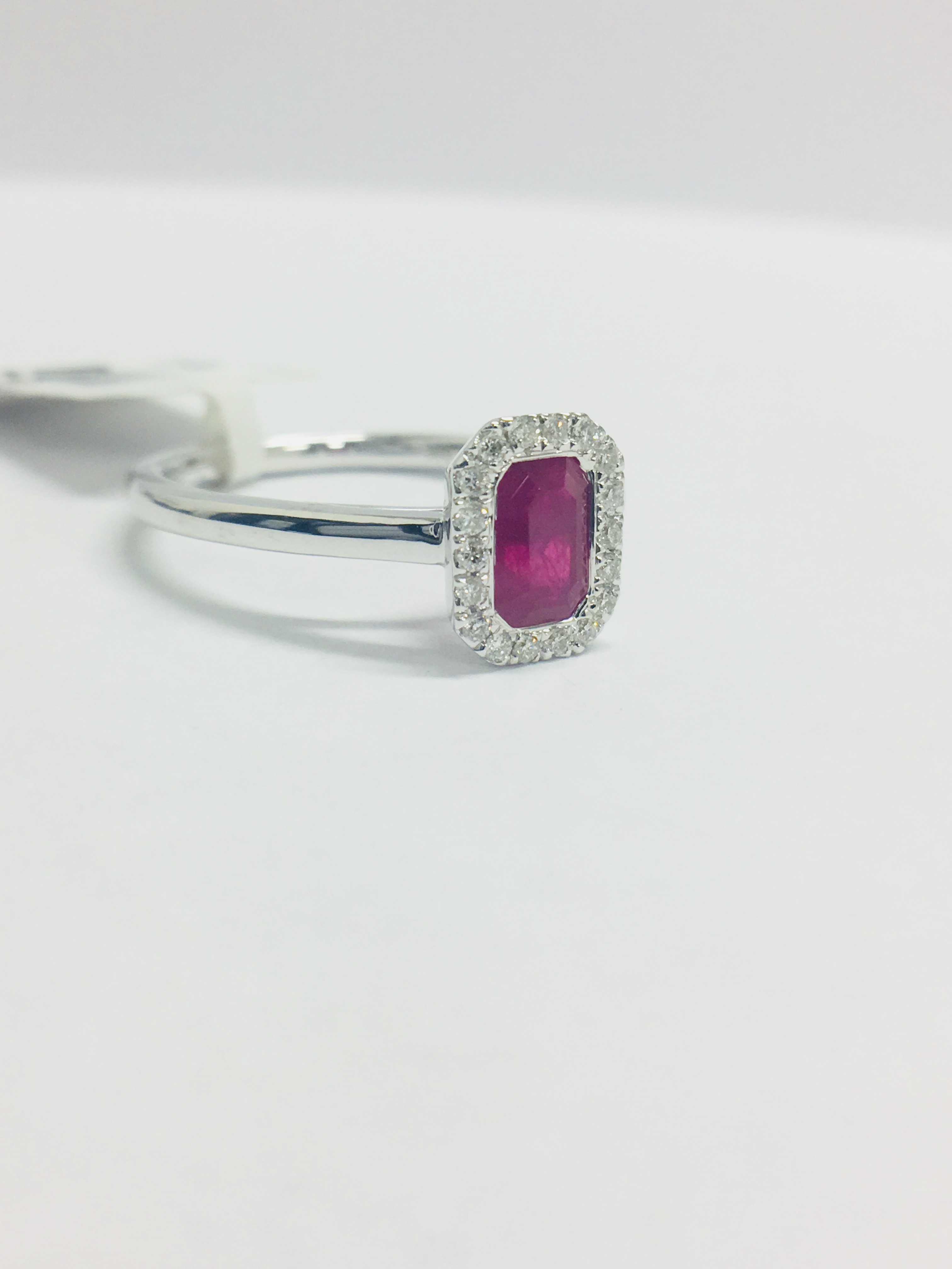 9Ct White Gold Ruby Diamond Cluster Ring, - Image 6 of 7