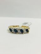 9ct yellow gold Sapphire and diamond ring