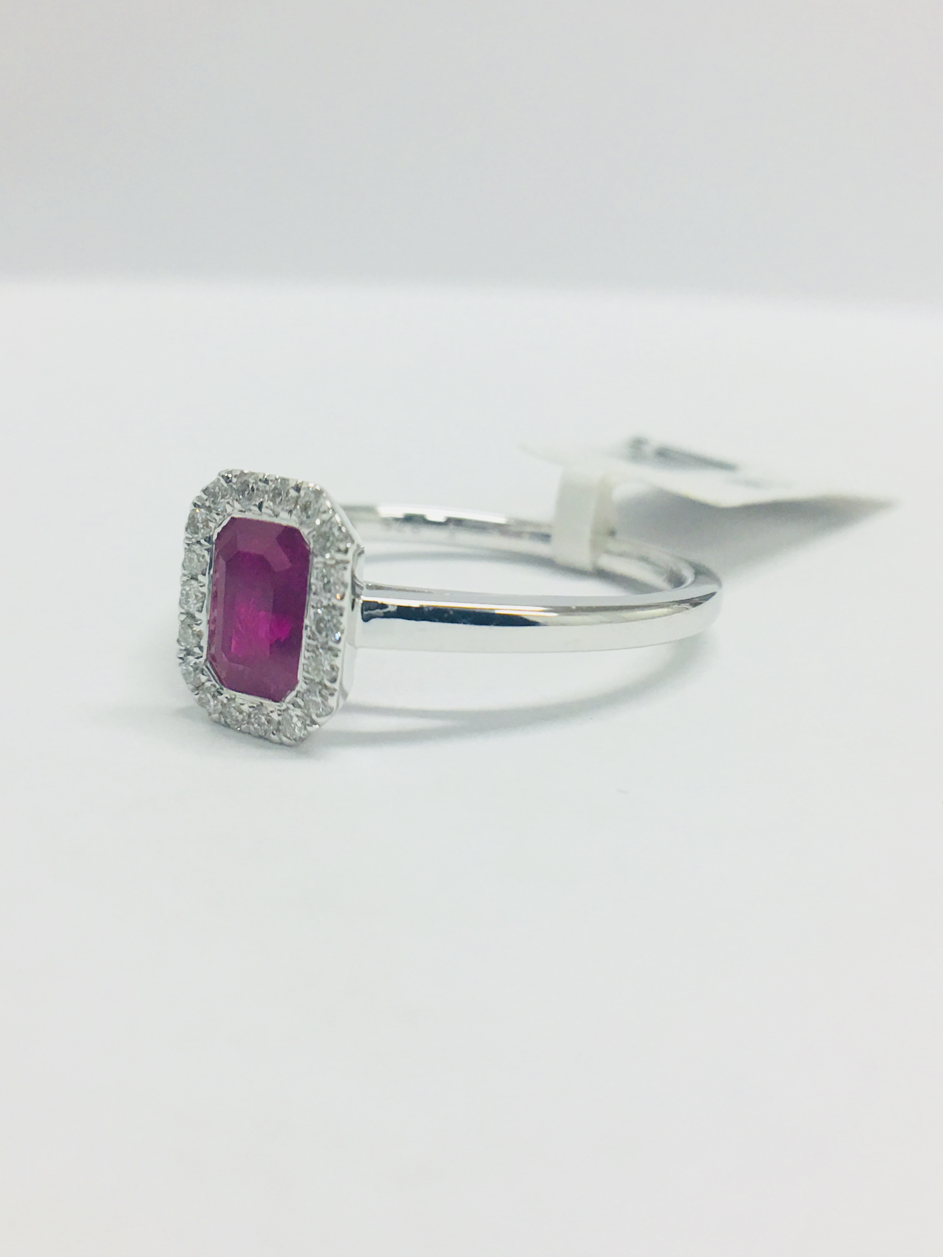 9Ct White Gold Ruby Diamond Cluster Ring, - Image 2 of 7