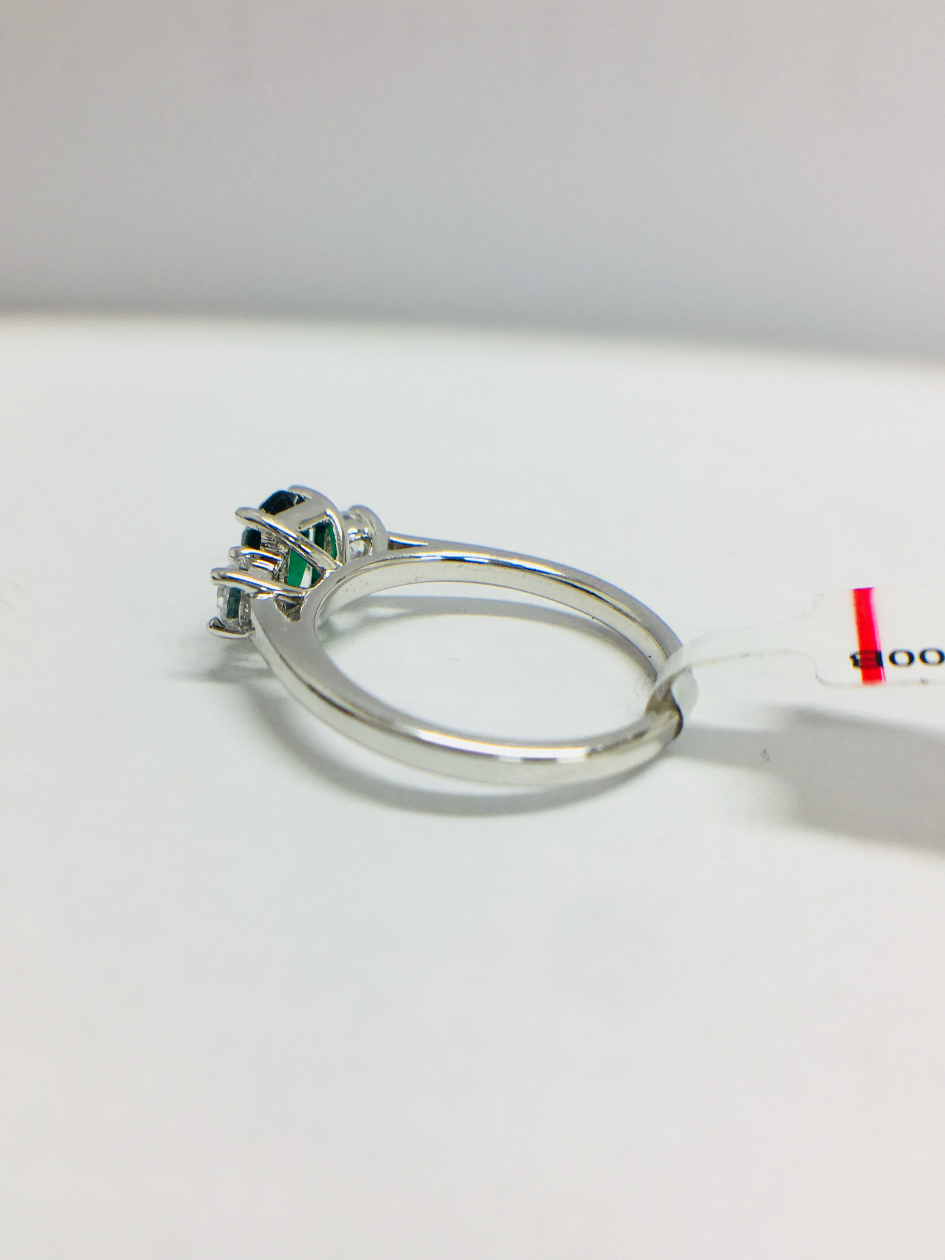 Platinum Emerald & Diamond Trilogy Ring, - Image 4 of 10