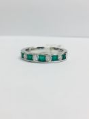 9Ct Emerald Diamond Channel Set Eternity Ring,