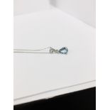 18Ct White Gold Aqua Ring Diamond Pendant,