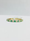 9Ct Yellow Gold Emerald Diamond Eternity Ring,