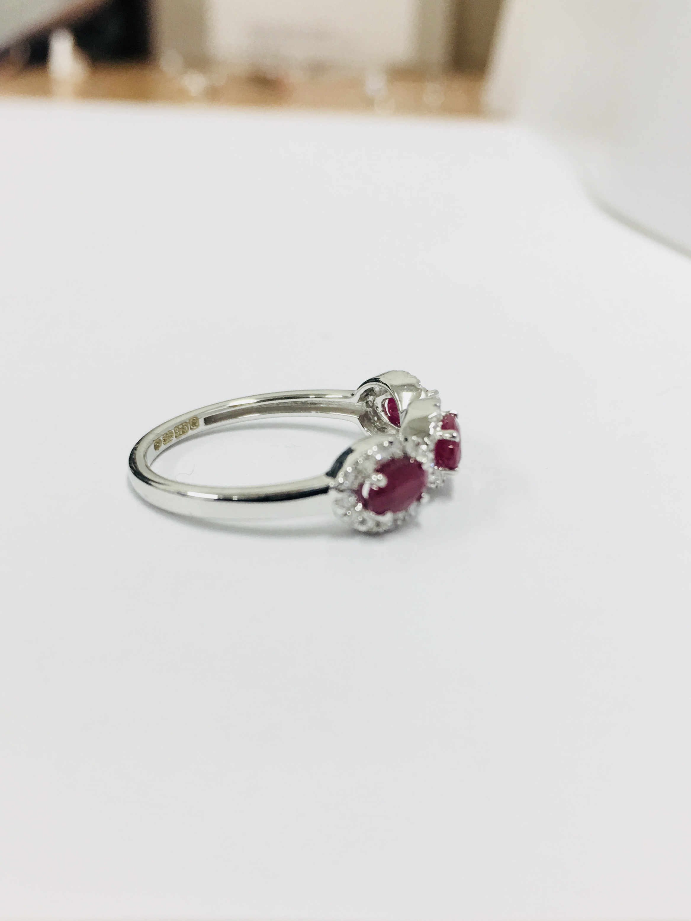 9Ct Ruby Diamond Halo Style Ring , - Image 4 of 4