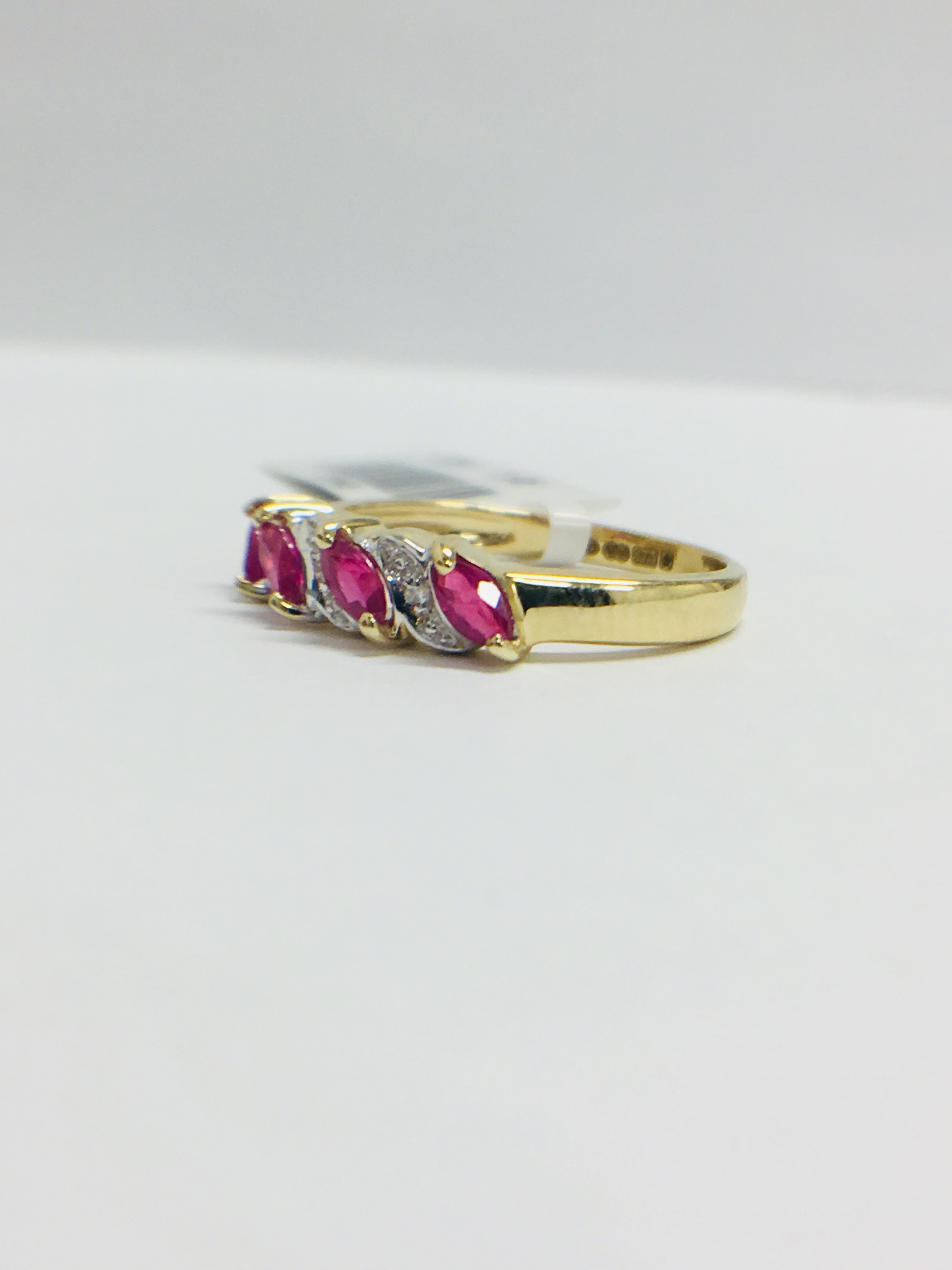 9ct yellow gold Ruby and diamond ring - Image 3 of 10