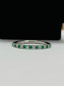 18Ct White Gold Emerald Diamond Eternity Ring,