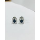 18Ct White Gold Ruby Diamond Stud Earrings,