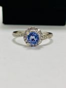 Platinum Diamond Ceylon Sapphire Ring,