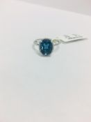 9Ct White Gold Blue Topaz Ring,